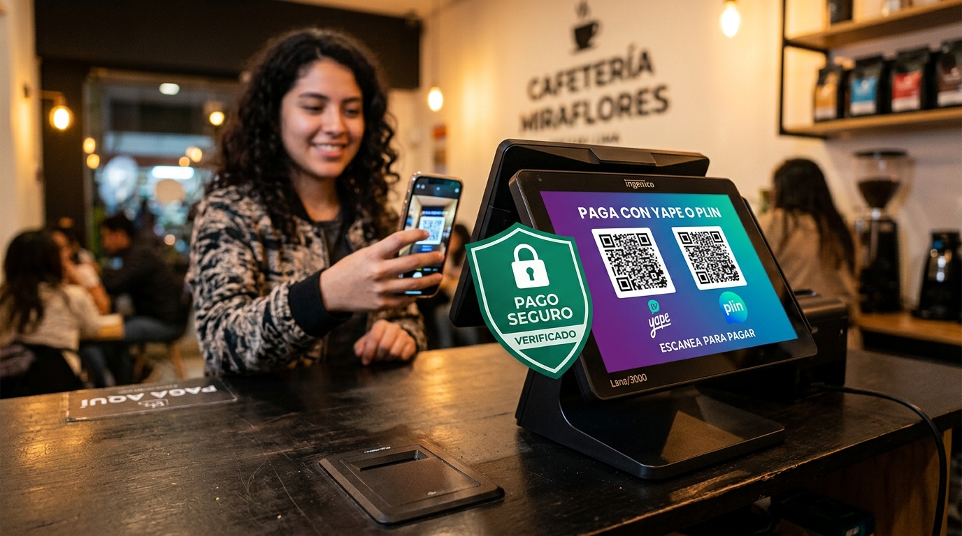 Verificación segura de pago móvil con código de operación en el mostrador